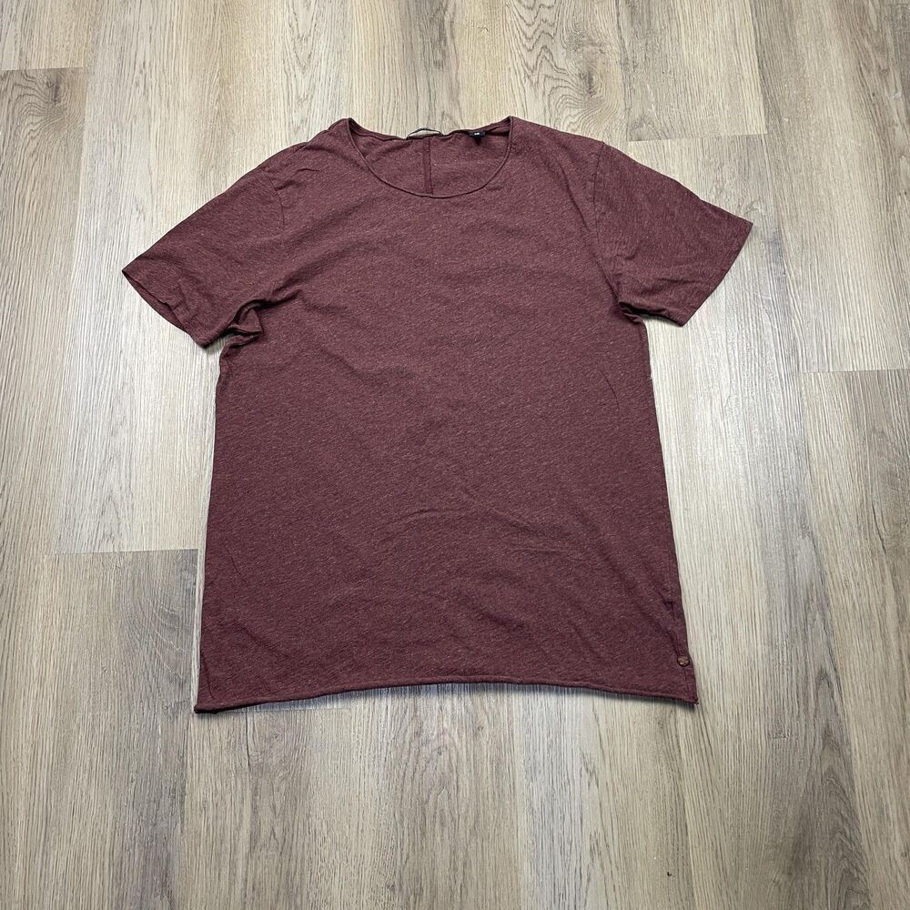 Scotch & Soda Shirt Mens XL Maroon Heathered Crewneck Casual Soft Tee T-Shirt